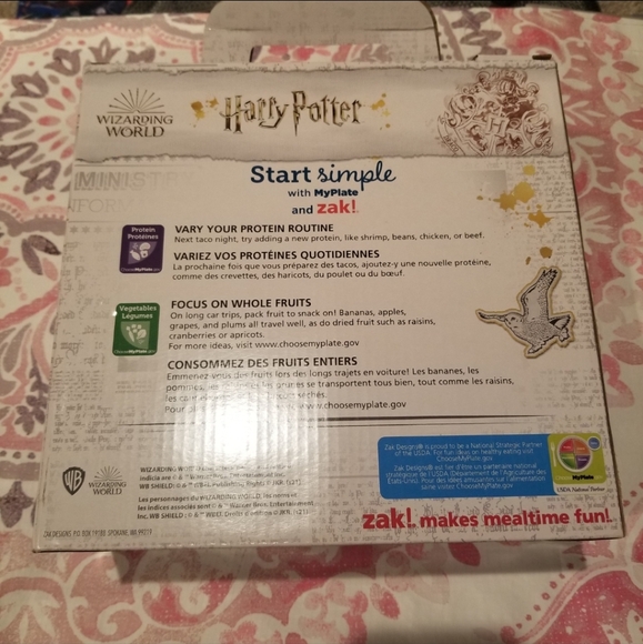 Wizarding World Zak Harry Potter 3 Piece Plate Bowl Cup MealTime Set Dinnerware - Picture 3 of 4